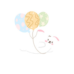 cute white rabbit character