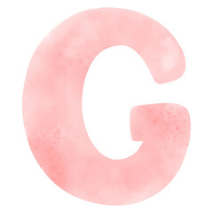 Watercolor alphabet handdrawn of capital letter G