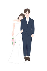 wedding couple and married character