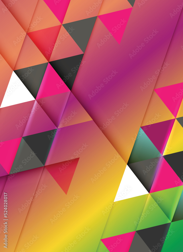 Poster abstract geometric composition forms modern background with decorative triangles and patterns backdr