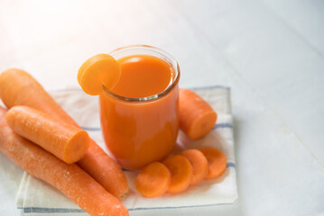 Fresh Carrot juice, carrot healthy drink, high beta carotene and vitamin C.