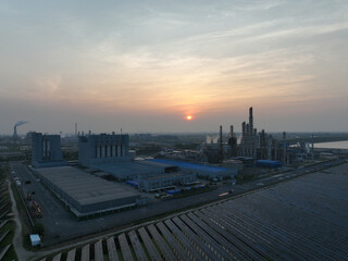 solar power station with factory 