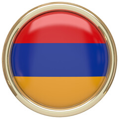 Badge with the Armenian flag isolated on transparent background