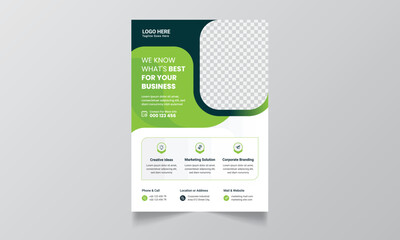 Modern blue and green design template for poster flyer brochure cover leaflet. design layout with triangle graphic elements and space for Vector background.