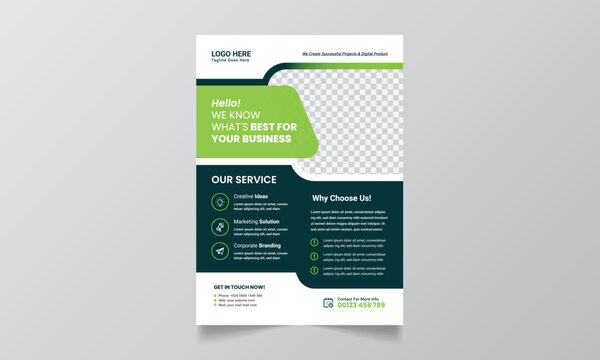 Modern blue and green design template for poster flyer brochure cover leaflet. design layout with triangle graphic elements and space for Vector background.