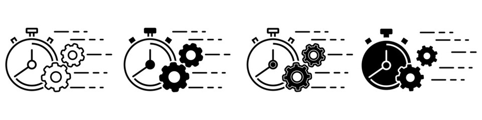 Efficiency icon vector set. production process illustration sign collection.