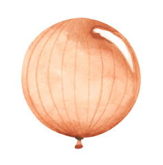 Air balloons. Watercolor illustration for postcard, invitation, banner.