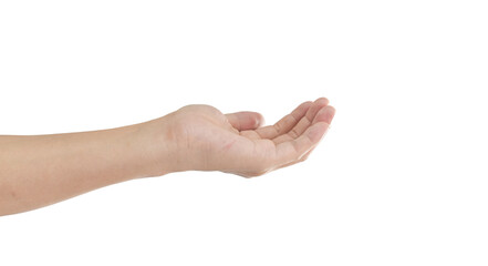 Male hand gestures isolated on transparent background - PNG format.