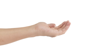 Male hand gestures isolated on transparent background - PNG format.