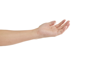 Male hand gestures isolated on transparent background - PNG format.