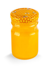 honey jar isolated on white background