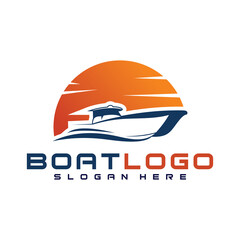 boat logo vector design template