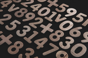 Background or texture of numbers. Finance data concept. Mathematic. Seamless pattern with numbers....