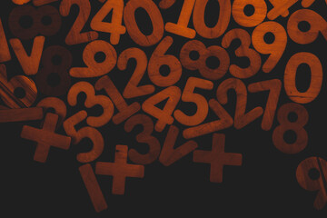 Background or texture of numbers. Finance data concept. Mathematic. Seamless pattern with numbers....