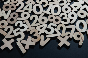 Background or texture of numbers. Finance data concept. Mathematic. Seamless pattern with numbers....