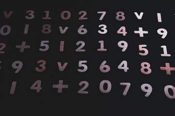Background or texture of numbers. Finance data concept. Mathematic. Seamless pattern with numbers. Finance concept. 