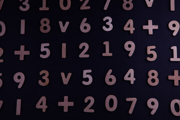 Background or texture of numbers. Finance data concept. Mathematic. Seamless pattern with numbers. Finance concept. 