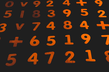 Background or texture of numbers. Finance data concept. Mathematic. Seamless pattern with numbers. Finance concept. 