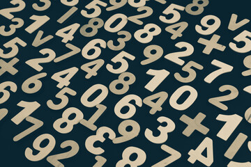 Background or texture of numbers. Finance data concept. Mathematic. Seamless pattern with numbers....