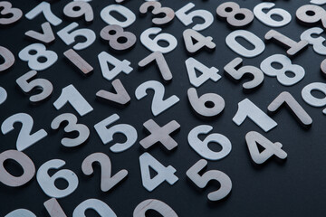 Background or texture of numbers. Finance data concept. Mathematic. Seamless pattern with numbers. Finance concept. 