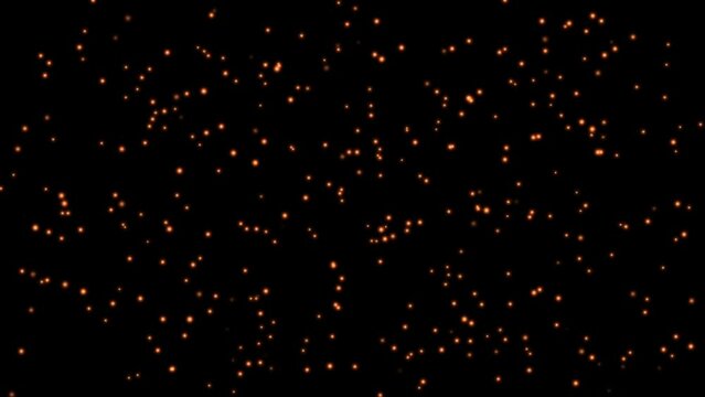 Neon dust particle effect orange color alpha channel 4k