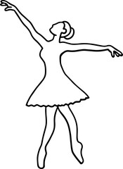 ballerina pose line art drawing
