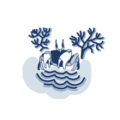 sea crab with corals PNG