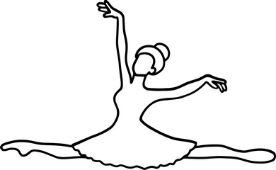 ballerina pose line art drawing