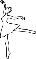 ballerina pose line art drawing