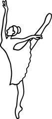 ballerina pose line art drawing