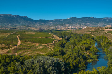 View of the colorful nature from the village of Sajazarra