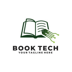 book digital logo vector design template
