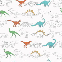 Dinosaur seamless pattern. Baby background