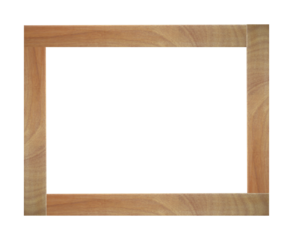 Wood picture frame isolated on transparent background - PNG format.