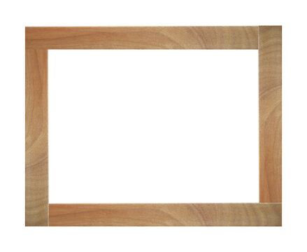 Wood picture frame isolated on transparent background - PNG format.