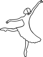 ballerina pose line art drawing