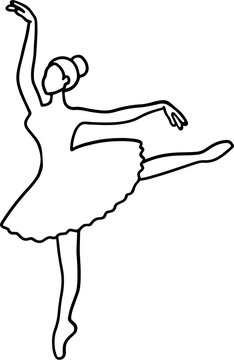 dancing ballerina outline white dress clip art preview
