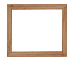 Wood picture frame isolated on transparent background - PNG format.