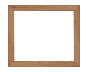 Wood picture frame isolated on transparent background - PNG format.