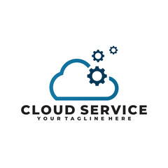 cloud tech logo vector design template