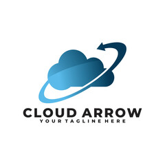 cloud tech logo vector design template