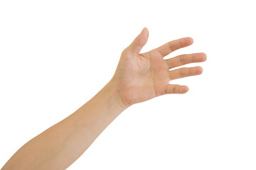 Man hand gesture isolated on transparent background - PNG format.