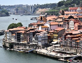 Fototapeta na wymiar Porto old town view with Douro river - Portugal
