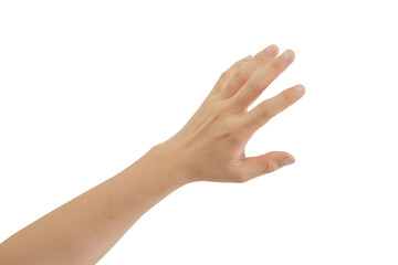 Man hand gesture isolated on transparent background - PNG format.