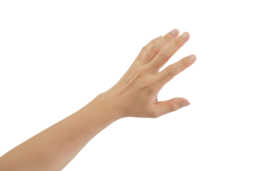 Man hand gesture isolated on transparent background - PNG format.