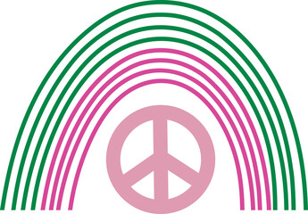 Naklejka premium Cute rainbow and clouds element