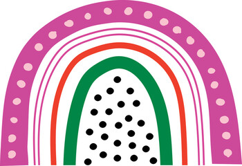 Cute rainbow and clouds  element