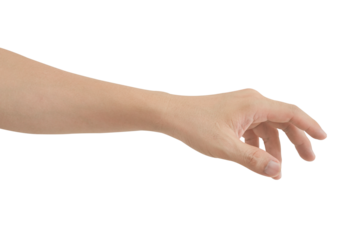 Man hand gesture isolated on transparent background - PNG format.