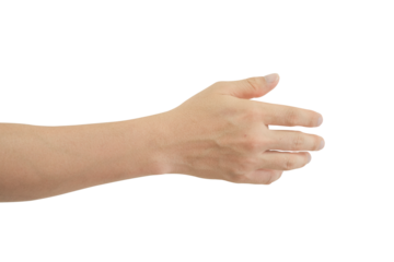 Man hand gesture isolated on transparent background - PNG format.