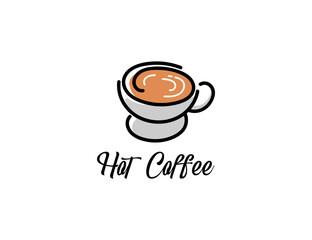 Hand drawn coffee logo illustration